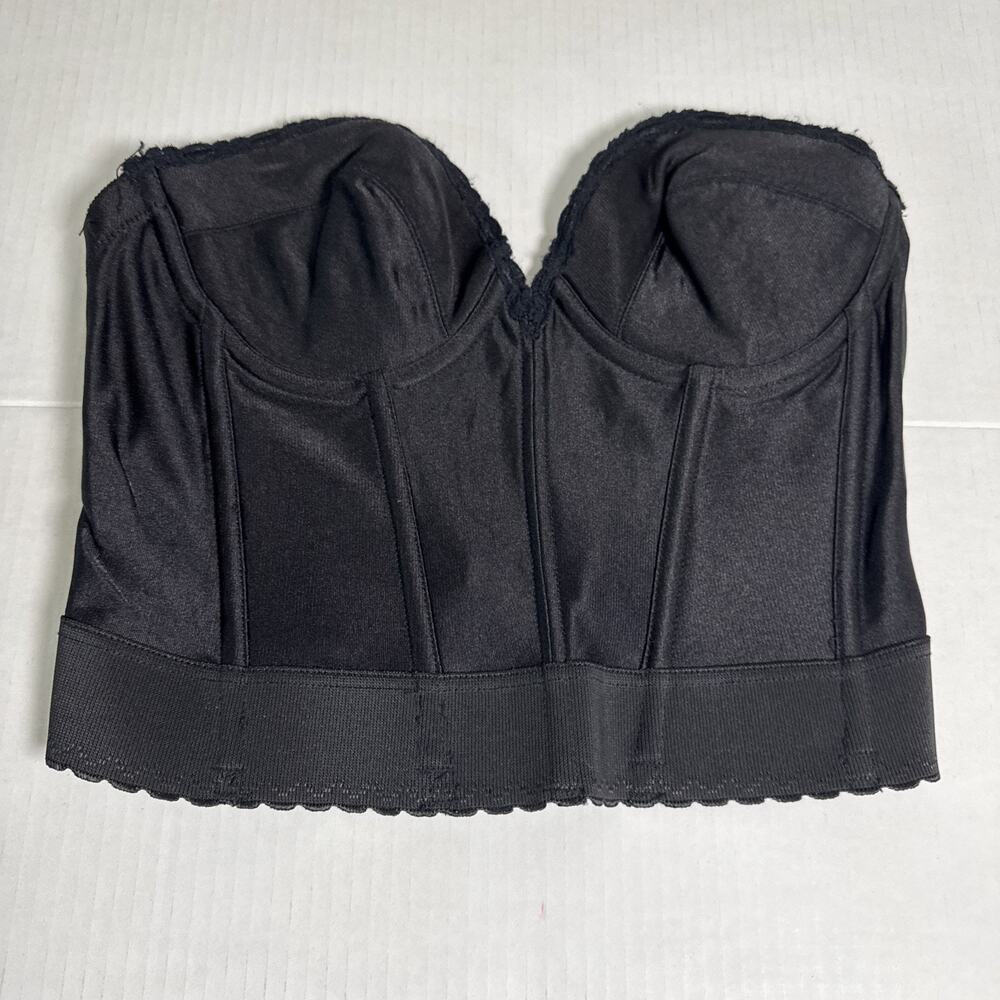 VTG Fredericks Of Hollywood Black Corset Bustier Wired Retro Glam Luxe Goth 36B